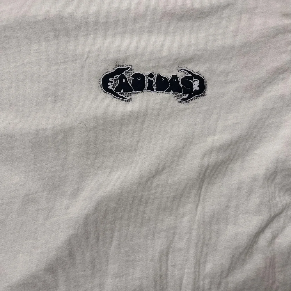 Adidas Originals Shirt Mens‎ Large White 3 Stripe Back Print Graphic Tee T-Shirt